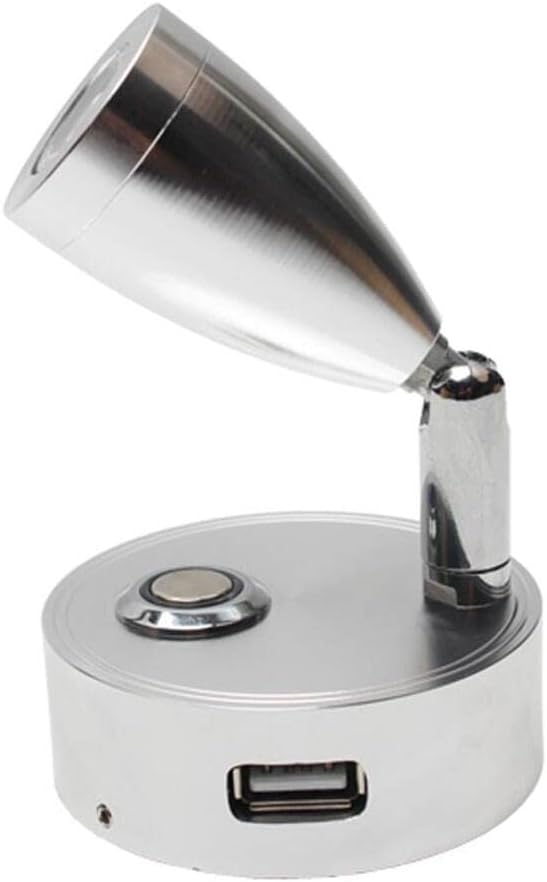 Leselampe Mit Touch-ein-/ausschalter Und Usb-anschluss. 5 V/2 A, Geeignet Für Wohnwagen, Wohnmobile Und Boote, Weißes Licht (silber).