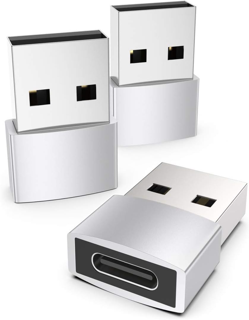 3er-pack Usb-c-zu-usb-adapter, Kompatibel Mit Typ-c-zu-usb-datenkabeladaptern, Silberfarben.