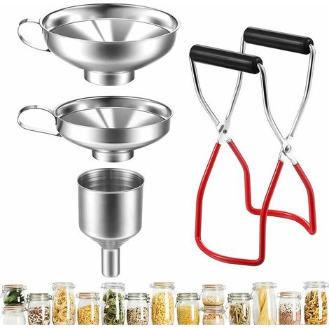 Küchen-trichter-set, Set Mit 4 Küchenfiltertrichtern, Edelstahltrichter, Clip-trichter Für Marmeladengläser, Zum Umfüllen Von Flüssigkeiten, Ölen Usw.