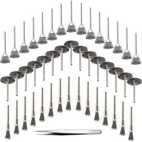 Rotationsbohrbürsten Für Holz, 45-teiliges Set, Edelstahl, Silber (edelstahl)