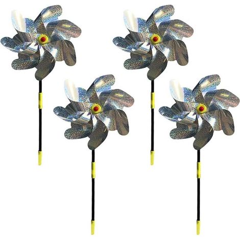 Vogelscheuchen-dekoration, 4-teiliges Set Reflektierender Windmühlen, Vogelscheuchen-windmühlen Zum Schutz Und Zur Dekoration Von Garten, Bauernhof Und Obstplantage, 48 × 18 Cm