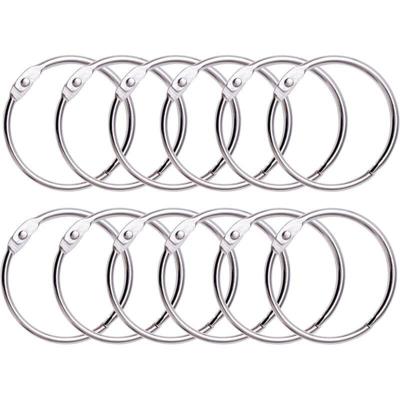Set Mit 12 Metall-gardinenringen, 50 Mm Innendurchmesser, Geeignet Für Gardinen Und Duschvorhänge, Silberfarben