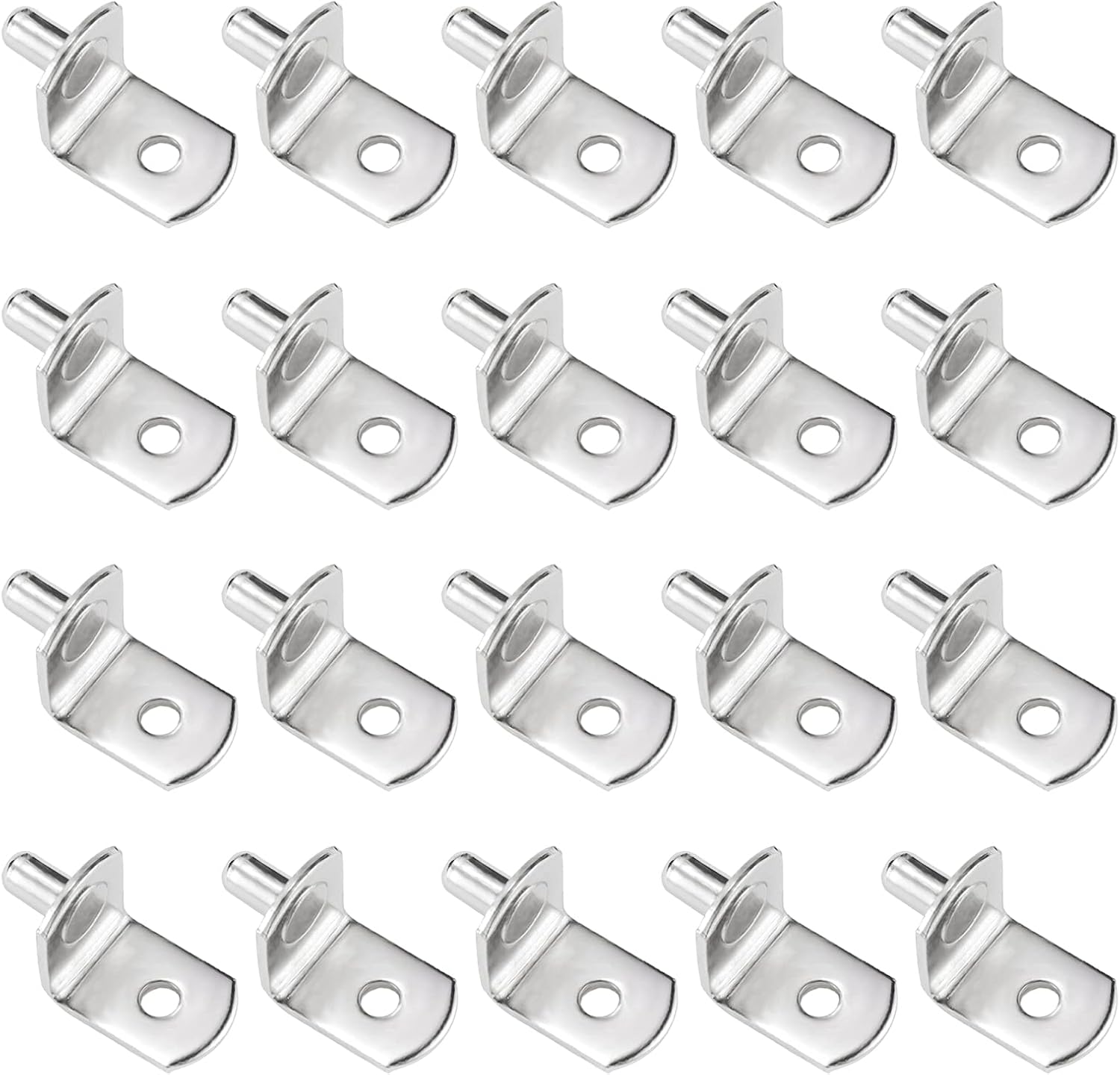 Packung Mit 20 Regalträgernägeln, 6 Mm, L-förmig, Für Möbel, Schränke, Bücherregale (silber)