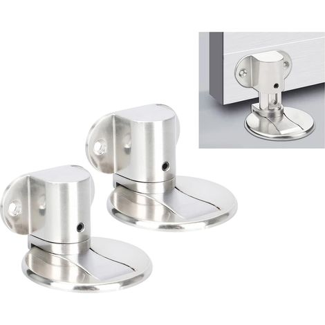 Magnetischer Türstopper, Verstellbarer Türstopper, Verdeckter Magnetischer Türstopper, Inklusive 2 Sets Bohrfreier Klebestreifen, Geeignet Für Stabile Haus- Und Bürotüren (silber).