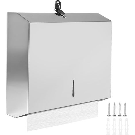 Handtuchspender 28,3 × 26,3 × 10 Cm, Edelstahl, Wandmontage, Für Ca. 250 Bis 400 Handtücher, Für Küche Und Bad, Chrom