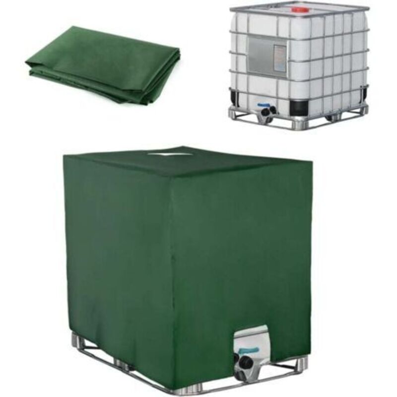 Schutzhülle Für 1000-liter-ibc-container, Tankdeckel, Uv- Und Staubbeständige Regenwassernutzungskappe, Ibc-tankabdeckung, 116 X 100 X 120 Cm, Grün