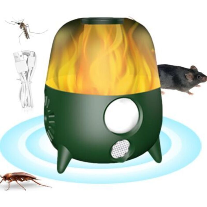 Neues Intelligentes Hochfrequenz-ultraschall-abwehrgerät – Mit Simuliertem Akustischem Alarm Und Led-flammeneffekt Zur Abwehr Von Nagetieren/tieren (haus/garten/gewerbe)