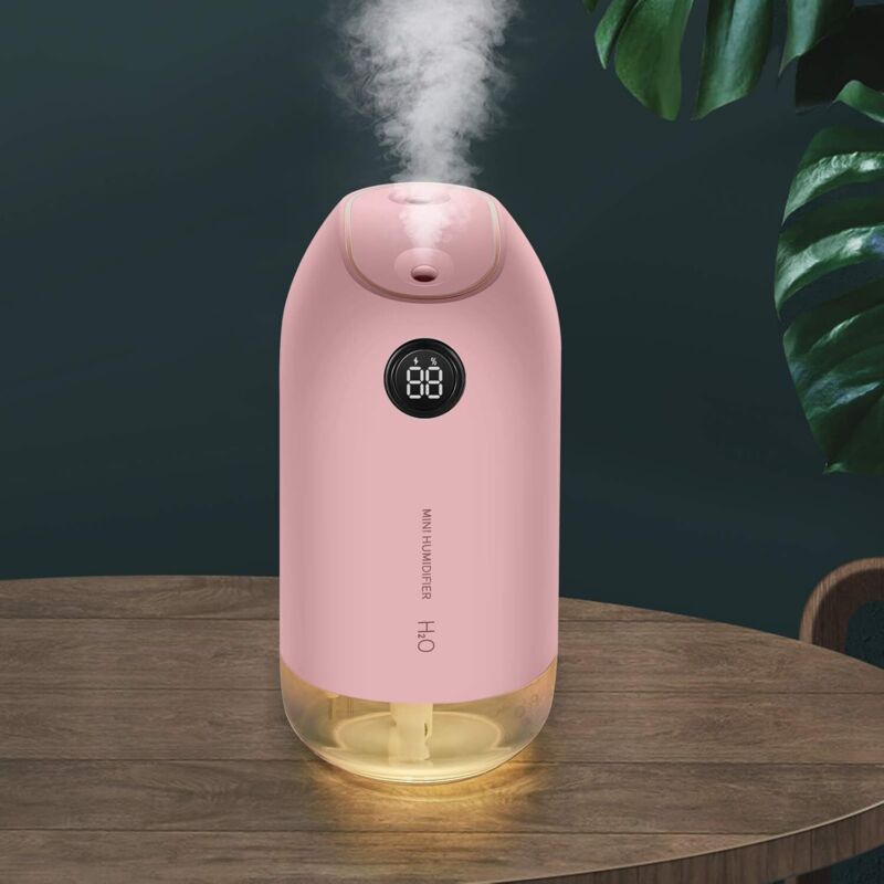 500-ml-luftbefeuchter, Kaltnebel-luftbefeuchter Mit Diffusor, 23 Db Leiser Ultraschall-luftbefeuchter Für Babys, Automatische Abschaltung, Ideal Für Schlafzimmer, Büro Und Yoga – Pink – Fei Yu