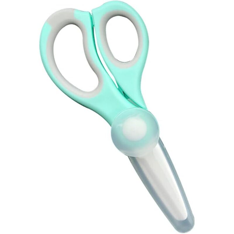 Paar Tragbare, Bpa-freie Babyschere Aus Lebensmittelechter Keramik Für Säuglinge Und Kleinkinder Mit Klingenschutzkappe (grün) - Fei Yu