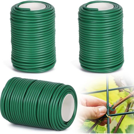 - Gartenbinder - Pflanzenbinder - Rankhilfe - Stamm- Und Astschutz - Für Rosen, Tomaten, Sträucher - Grün - 20 M X 3,5 Mm
