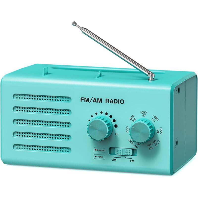 Tragbares Am/fm-radio, Eingebauter Lautsprecher, Kopfhöreranschluss, Usb-stromversorgung, Grün