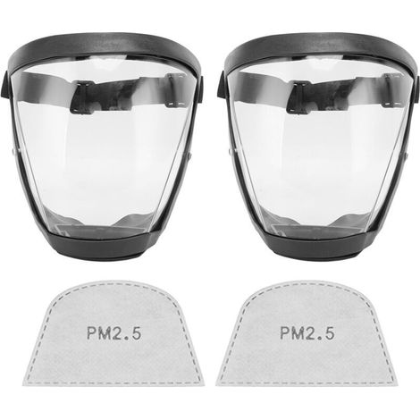 2er-pack Wiederverwendbare Schutzmasken Mit Gummiband Und Baumwollfiltern, Transparent Für Erwachsene In Schwarz Und Weiß