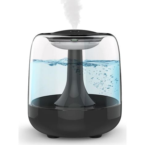 Mini-luftbefeuchter, Usb-ultraschall-luftbefeuchter, 440 Ml, Mit Farbigem Nachtlicht, Automatischer Abschaltung, 2 Sprühmodi, Ultraleise (schwarz).