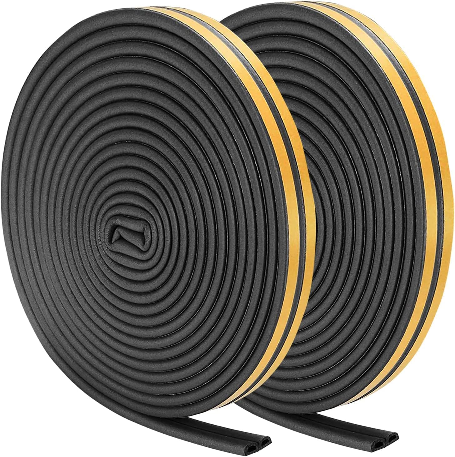 Dichtungsstreifen Für Türen Und Fenster, Selbstklebende Schaumstoffdichtungsstreifen, Wind- Und Schalldicht (schwarz, 5 M X 2, Typ D)