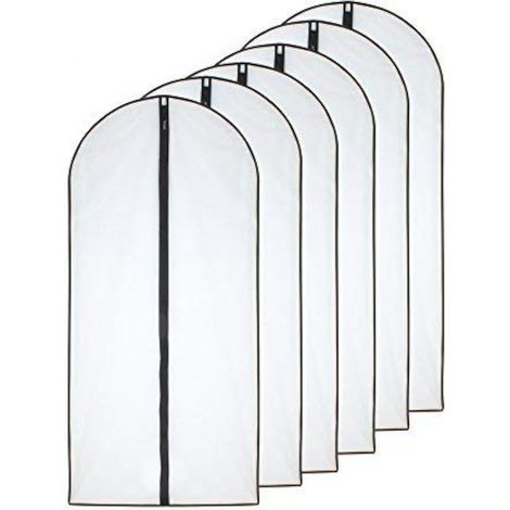 Kleidersäcke (6-teiliges Set) - Kleidersäcke Aus Kunststoff Mit Reißverschluss, Größe (24 Fuß X 40 Zoll, Schwarz)
