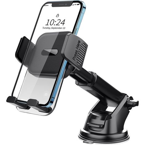 Auto-handyhalterung, 360°-drehung & Einhandbedienung, Windschutzscheibenhalterung (4-7"-smartphone)