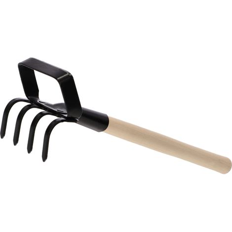 Rechen — Schwarz, Länge: 36 Cm — Multifunktionaler Landwirtschaftlicher Rechen Aus Stahl (ideal Zum Sammeln/ernten Von Schalentieren)