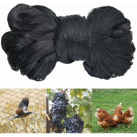 Schwarzes Vogelschutznetz 10 M X 10 M - Robuster Schutz Für Voliere, Hühnerstall, Gemüsegarten Und Obstbäume