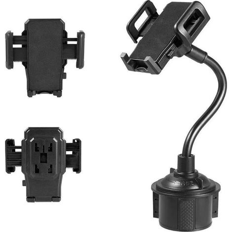 Csparcv Kfz-handyhalterung Mit Getränkehalter, Universelle, Verstellbare Schwanenhals-kfz-handyhalterung Mit Getränkehalter Für Iphone, Samsung, Huawei, Sony (schwarz)