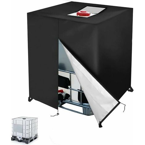 Ibc-wassertankabdeckung (1000 L) – Uv-schutz – Reißfest – Maße: 120 X 110 X 116 Cm – Reißverschluss Und Kordelzug – Uv-schutz 420d