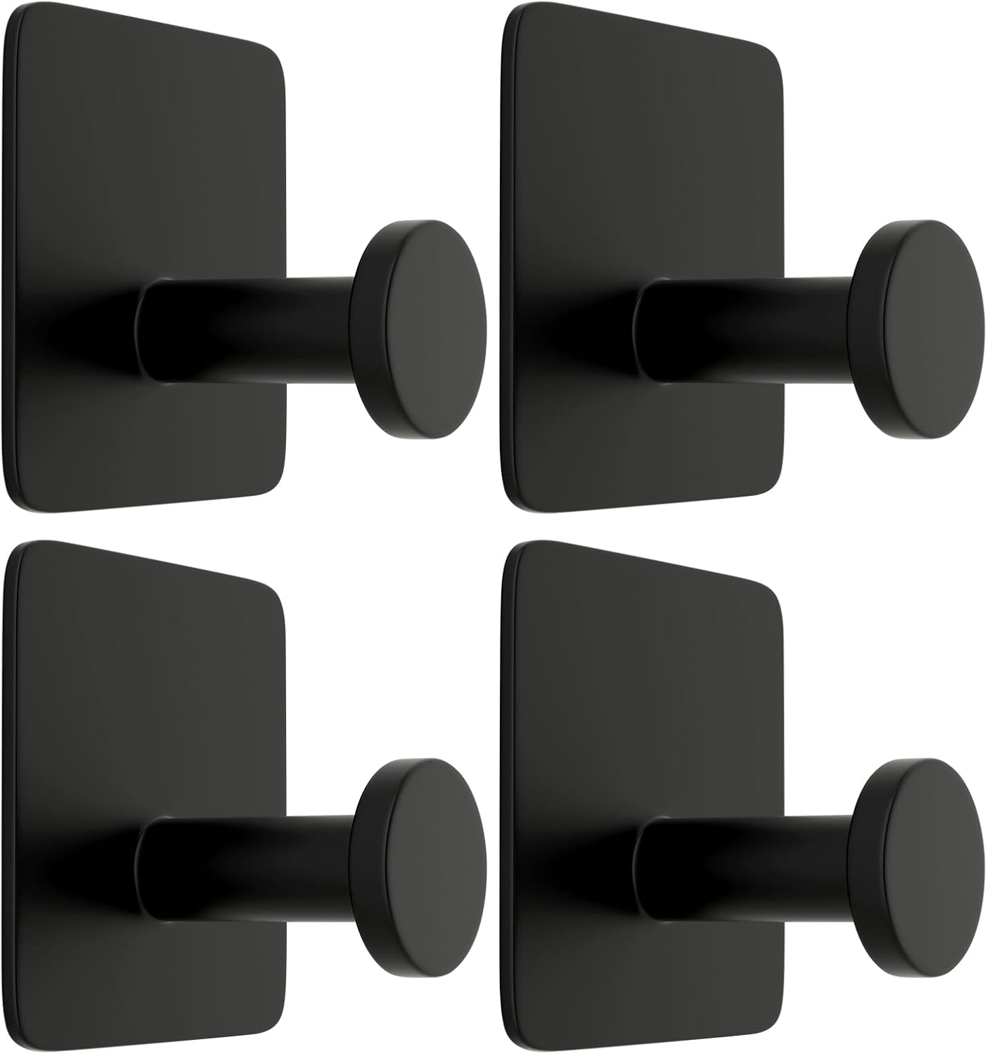 Selbstklebende Haken, Handtuchhalter Aus Edelstahl, Langlebige Haken, 4 Stück (schwarz)