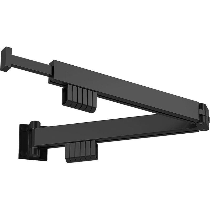 Ausziehbarer Wäschetrockner, Wandmontage, 360° Drehbare Wäscheleine (schwarz, Zweifach)