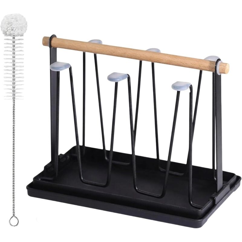 Flaschenabtropfer, Kompatibel Mit Sodastream Duo/terra/philips, 6 Abtropfstellen Mit Tropfschale, Universeller Metallabtropfer Für Flaschen Und Becher, Platzsparend