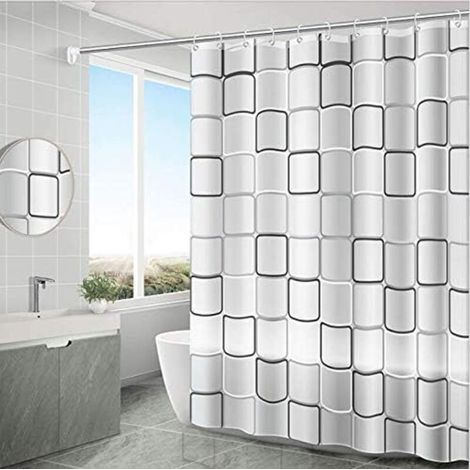 Wasserdichte Duschvorhänge, 180 X 200 Cm, Schmale Duschvorhänge, Transparente Duschvorhänge, Duschvorhangringe Aus Stoff, Schimmelresistente Duschvorhänge Aus Polyestergewebe – Fei Yu