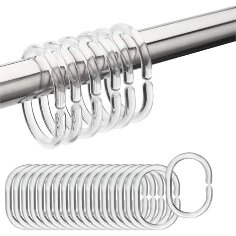 Csparcv 24-teiliges Gardinenring-set: Dieses Gardinenhaken-set Aus Kunststoff Enthält 24 Ringe, Ausreichend Für Ersatz Und Den Täglichen Gebrauch. Die Maße Betragen 4,4 X 2,8 X 0,55 Zoll.