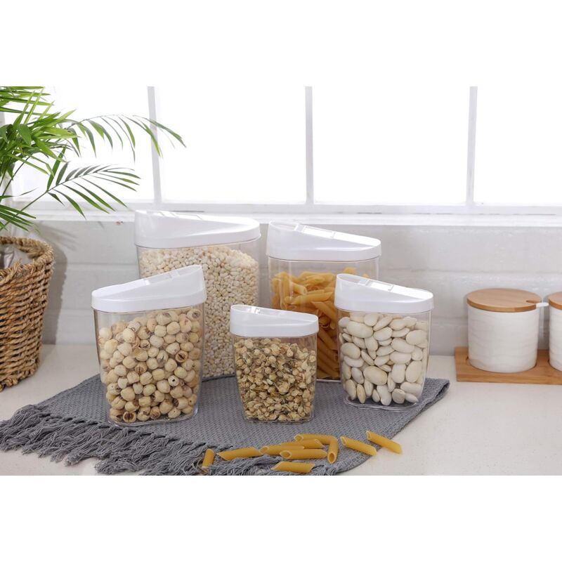 5 Stück Transparente, Luftdichte Vorratsdosen Für Müsli Und Trockenfrüchte - Fei Yu