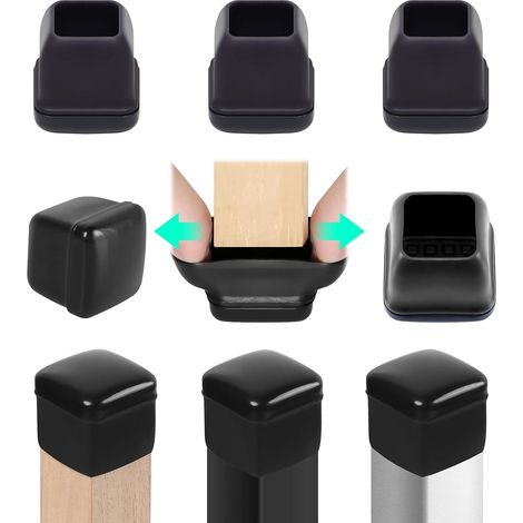 24 Stuhlbeinkappen – Teflonpads – Bodenschutz Und Geräuschdämpfung – Für Runde Oder Eckige Beine – Transparent – 19–25 Mm