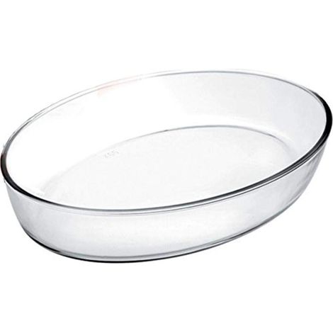 - Ovale Servierplatte - Glas - Transparent - Geschirr - Küche Und Esszimmer - Transparent - 35 X 25 X 6 Cm