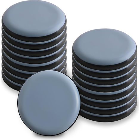16 Gleiter – Ptfe-teflon – Rund, 30 Mm – Bodenschutz Und Geräuschdämpfung – Für Schwere Möbel Und Stühle – Transparent – 30 X 30 X 0,5 Cm