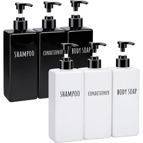 6-teiliges Seifenspender-set – Pumpflasche – Nachfüllbar Für Shampoo Und Duschgel – Badezimmer – Transparent – 500 Ml