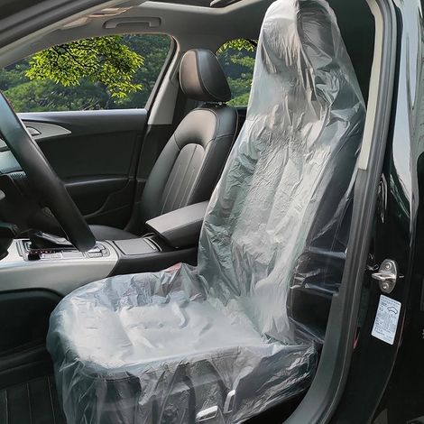 Packung Mit 100 Einweg-autositzbezügen Aus Kunststoff, 20 G Einweg-autositzbezüge, Wasserdichte, Transparente Einweg-kunststoffbezüge Zum Schutz