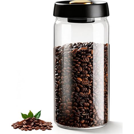 Luftdichter Behälter Für Kaffee, 1800 Ml Transparenter Vakuumbehälter Zur Aufbewahrung Von Tee, Nüssen, Getreide, Bohnen, Teemehl