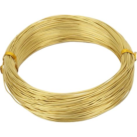 Messingdraht – Spule Mit Metalldraht – Elektrisch Leitfähig Und Flexibel – Für Heimwerkerarbeiten, Gartenarbeit Und Modellbau – Gold – 0,8 X 5000 Cm