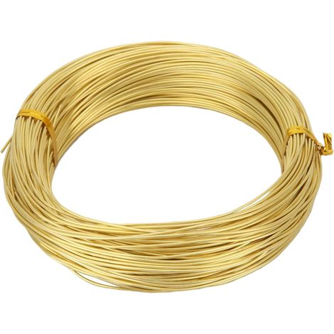 - Messingdraht - Metalldrahtspule - Elektrische Leitfähigkeit Und Flexibilität - Für Heimwerkerarbeiten, Gartenarbeit Und Modellbau - Gold - 1 Mm X 50 M