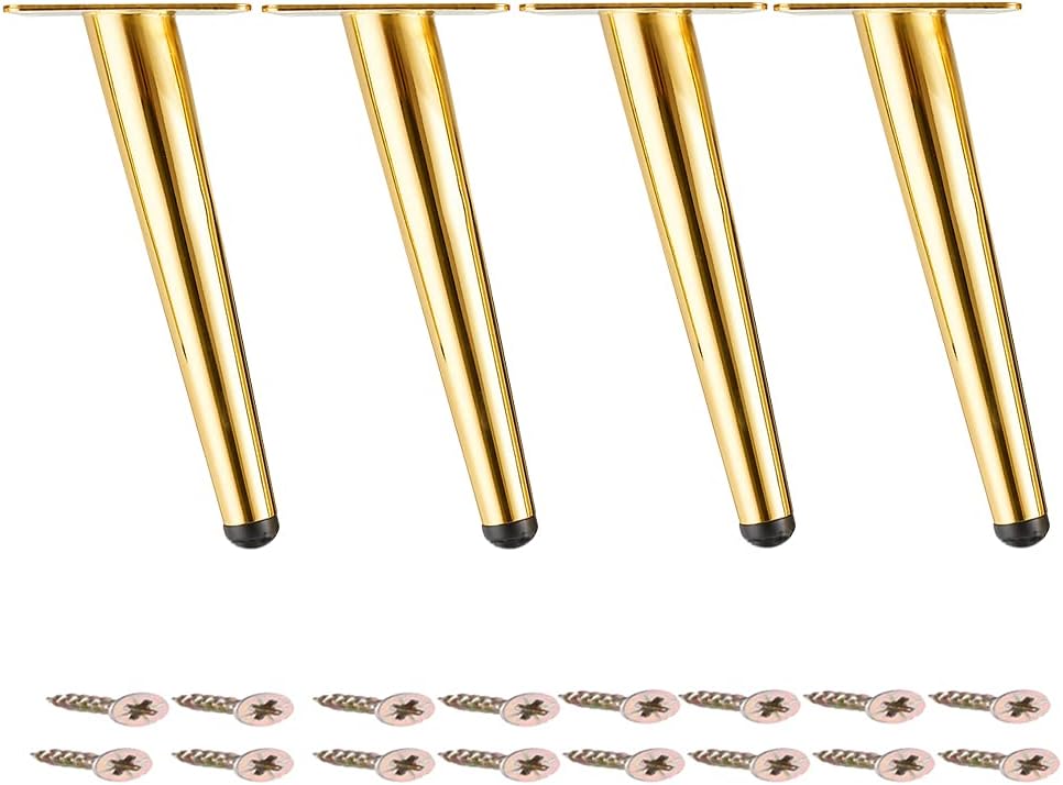Metalltischbeine, Abgewinkelte Sofabeine Zur Höhenverstellung, Goldfarben, 4er-set, 10 Cm