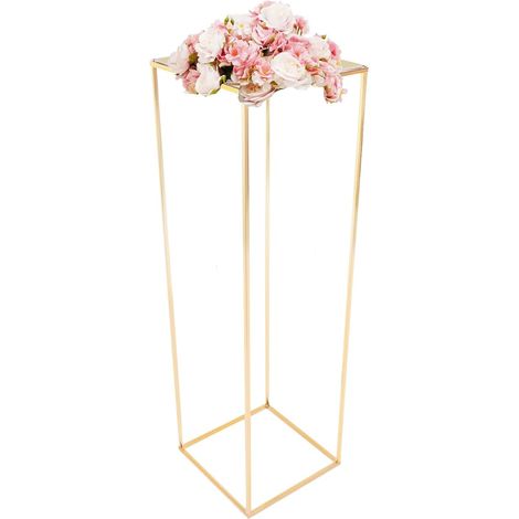 Blumenständer Aus Goldenem Metall – Hohe Vase Auf Ständer Für Hochzeitsdekorationen – Stabiler Und Einfach Aufzubauender Blumenständer – Elegantes Dekorationselement Für Geburtstage, Zeremonien Und Em