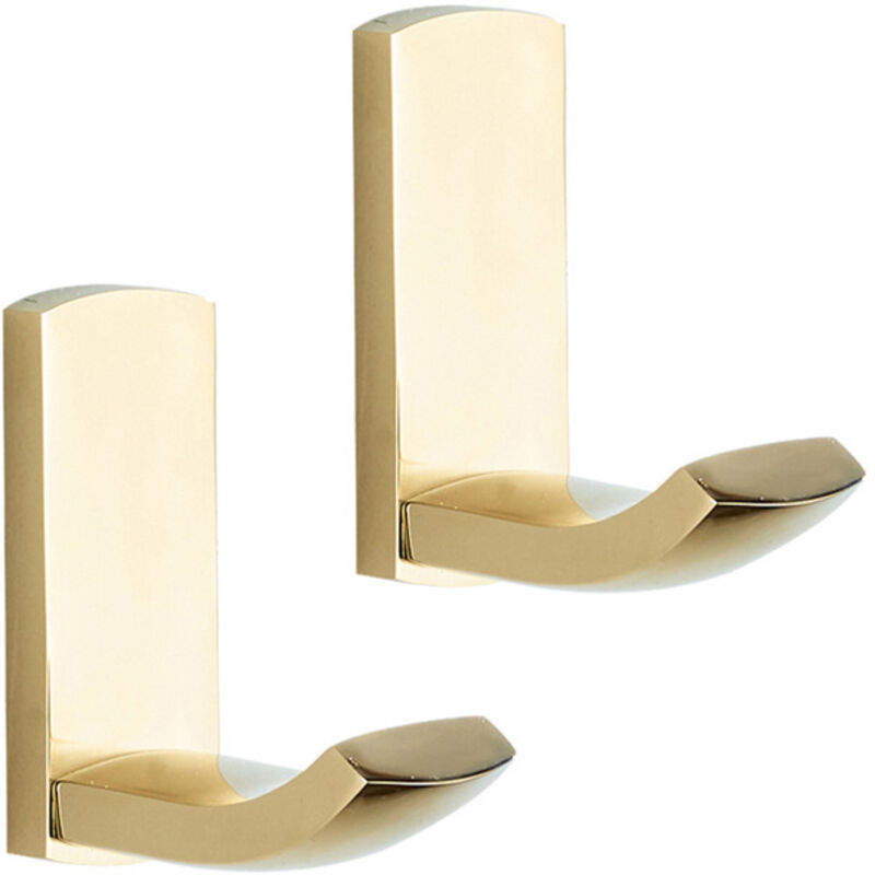 Wandmontierter Duschhaken Aus Messing, Handtuchhaken, Kleiderhaken, Küchen- Und Badezimmeraccessoires, 2 Stück (gold)