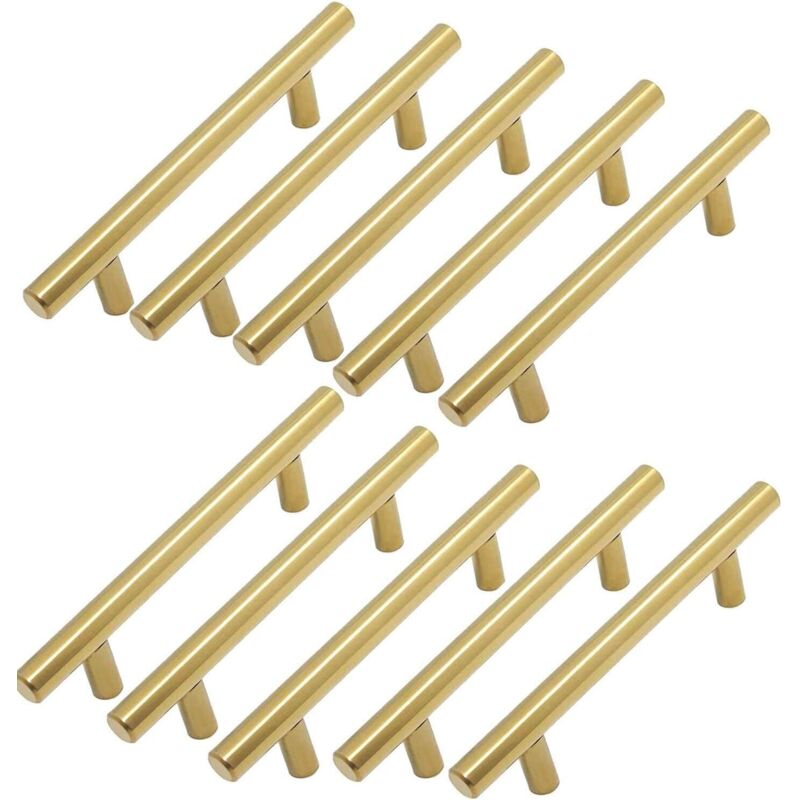 Set Mit 10 Goldenen Möbelgriffen, Goldene Küchengriffe, 128 Mm Edelstahl-mittenabstand