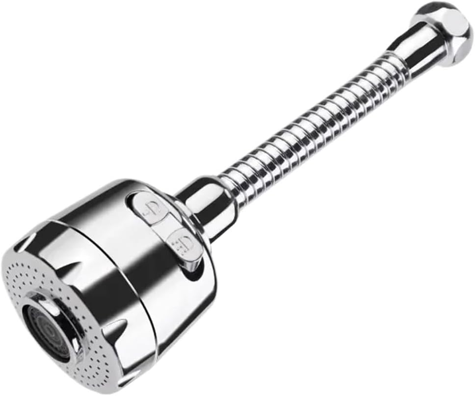 Wasserhahn-luftsprudler, 360° Schwenkbarer Wasserhahn-luftsprudler, 2 Modi, Silber (lange Ausführung)