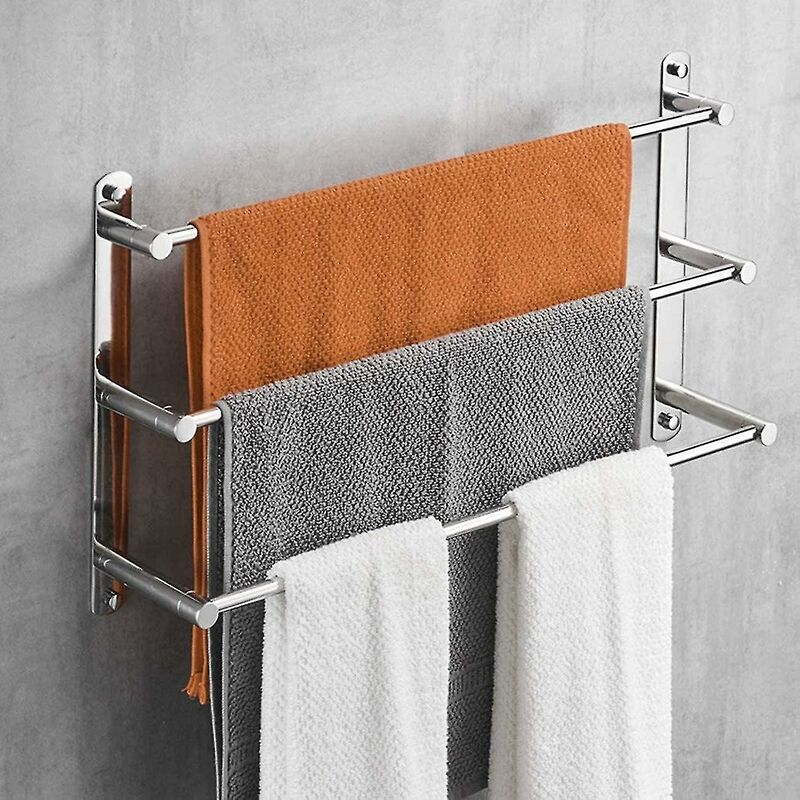 Ctmw Handtuchhalter, Handtuchstange Aus Edelstahl 304 Mit 3 Stangen, 40 Cm Wandmontage, Badezimmer