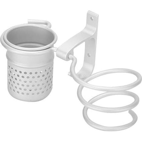 Csparcv (silber) 2-in-1 Wandhalterung Für Haartrockner, Haartrocknerständer Aus Aluminium Mit Organizer Für Haaraccessoires Und Badezimmerhaken
