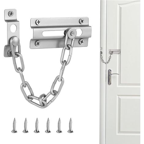 1-türige Kette – Sicherheitsschloss – Edelstahl – Diebstahlschutz Für Zuhause Und Hotel – Vernickelte Oberfläche – Silber