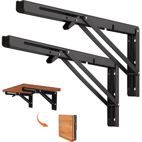 Stück – Klappbare Wandhalterung – Stahlblech, Tragkraft 60 Kg – Für Küche, Garage, Wohnmobil – Silber – 30 X 30 Cm
