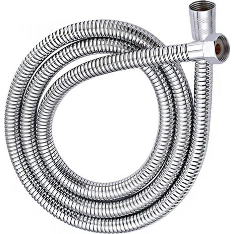 Duschschlauch – Edelstahl – Verdrehsicherer Universalanschluss, Korrosionsbeständig, Hochdruck, Badezimmer, Silber, 250 X 1,5 Cm
