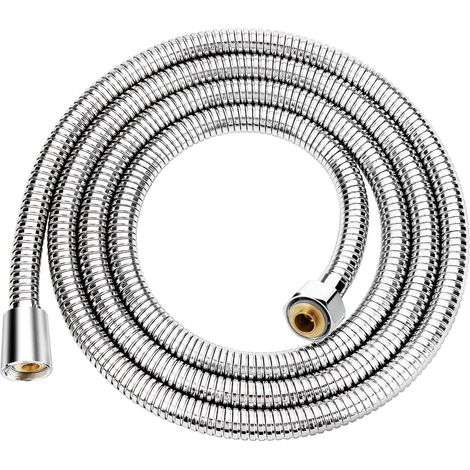 Duschschlauch – Knickfester Edelstahlschlauch – G1/2 Messinganschluss – Für Badezimmer – Silber – 100 Cm