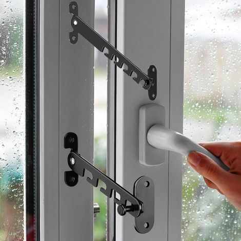 Stück – Fensterbegrenzer – Sicherheitsschloss – Kinder- Und Katzenschutz – Kohlenstoffstahl – Für Zuhause, Schule, Geschäft – Silber – 16,5 Cm Und 10,5 Cm